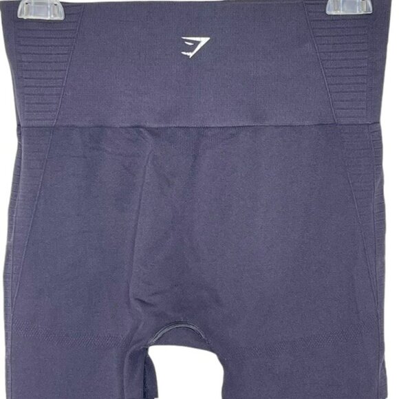 GYMSHARK Energy+ Seamless Stretch Cropped Eyelet Leggings Contoured - Black - L - Picture 9 of 12